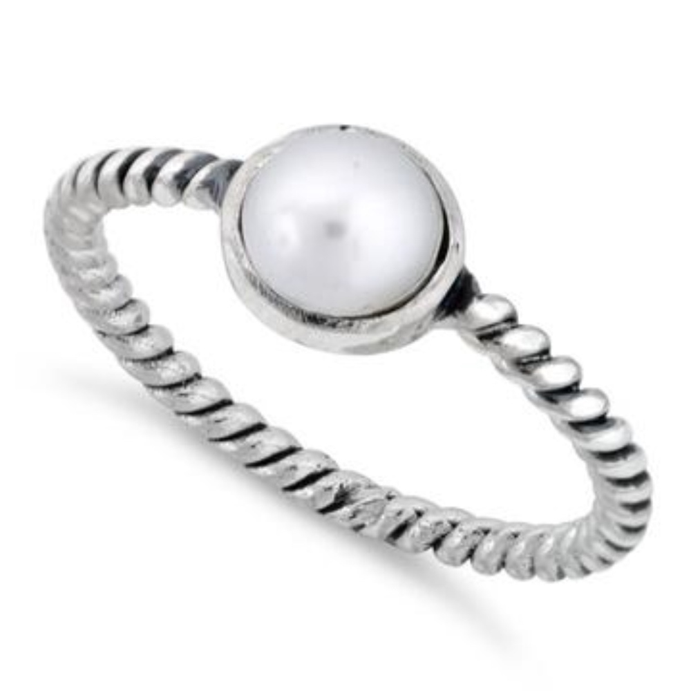 RESTOCK SOON Sterling Silver Pearl Rope Ring - Picture 2 of 7